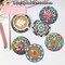 6 Pcs Mandala Diamond Art Coaster Kit with Holder – DIY Flower Diamond Painting Coasters for Adults & Beginners with Cork Pads, Rhinestone Craft Set for Home Decor